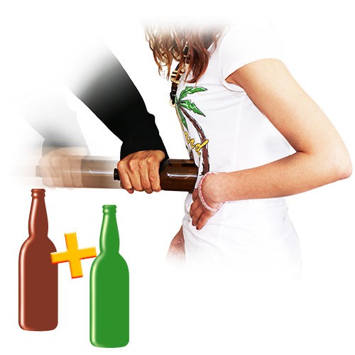 Bottle Thru Body Set for 2 bottles (brown and green)