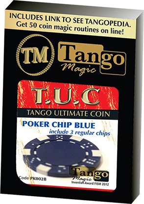 TUC Poker Chip Blue plus 3 regular chips by Tango Magic | Zaubertrick