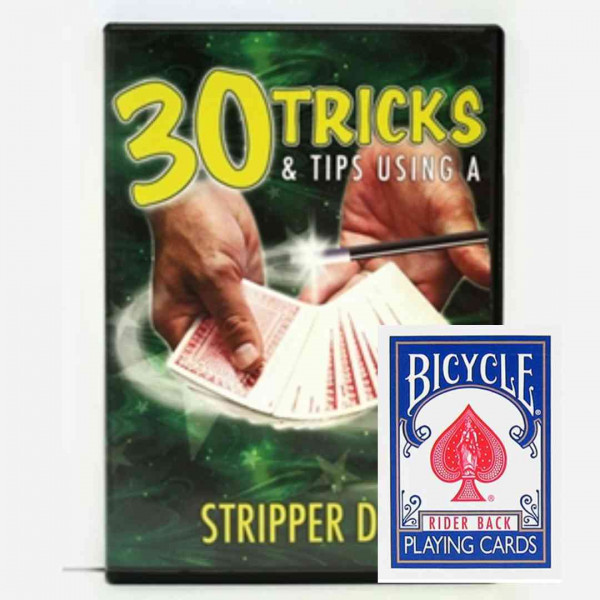 30 Tricks & Tipps mit einem Stripper Deck | DVD & Stripper Deck Bicycle blau